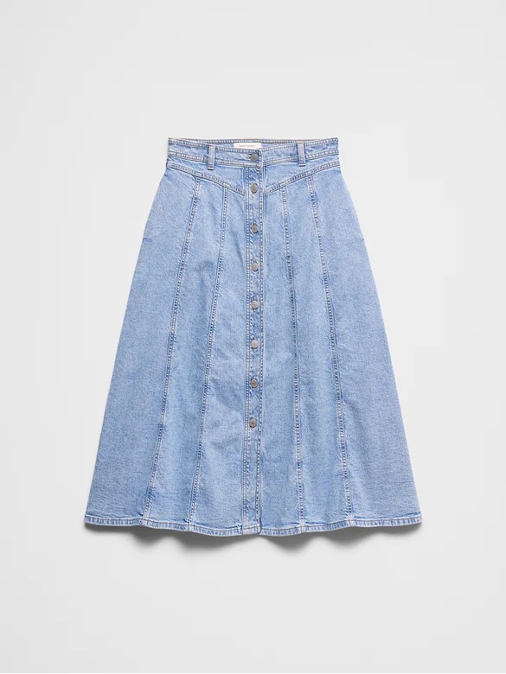 Banana Republic Light Blue A-Line Button-Front Denim Skirt - Picture 4 of 4